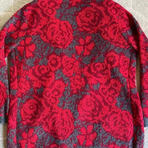 Anthropologie Sparrow Maraschino Floral Sweater Coat - Picture 7 of 13